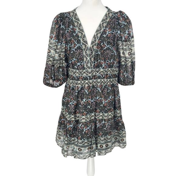 Sea New York Boho Floral Dress Size XL - Designer Mixed Print Cotton Dress - Picture 1 of 14